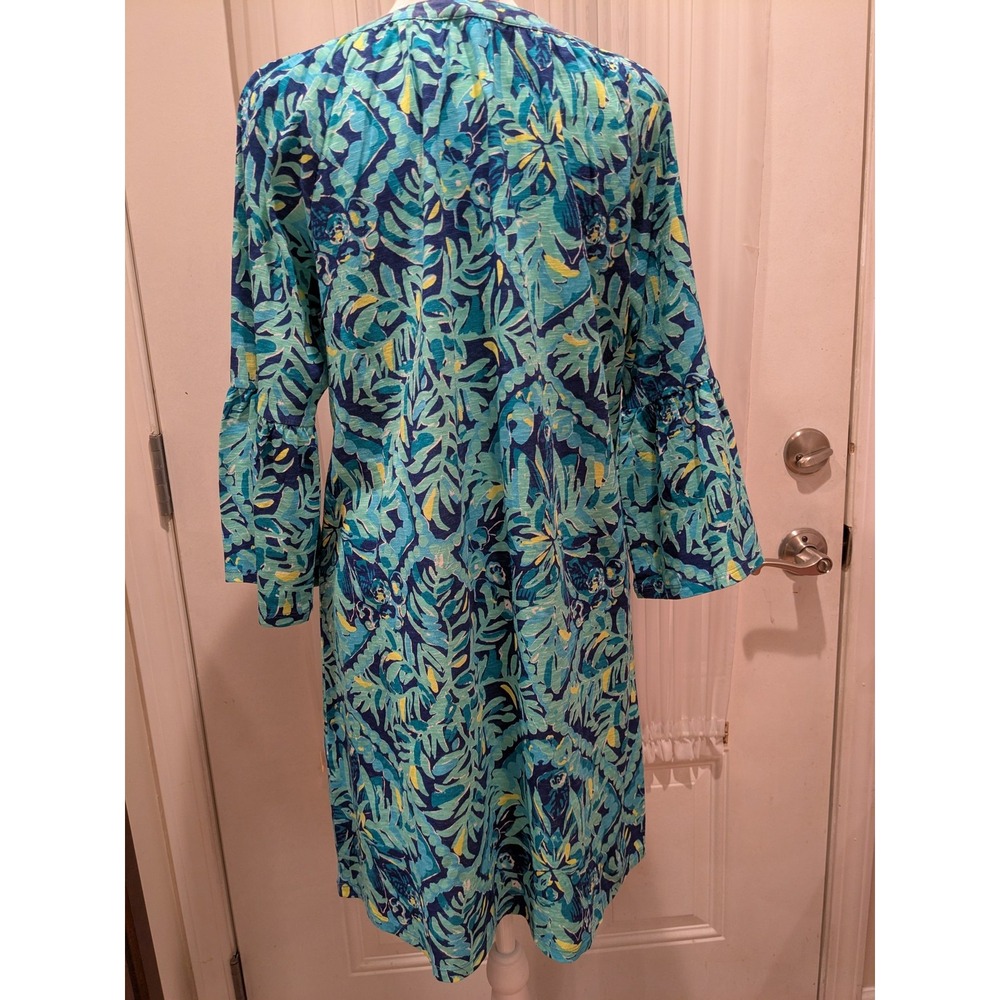 Lilly Pulitzer Dress Womens M Del Lago Tunic Tassel Midnight Cove Blue Print NWT - Picture 5 of 16
